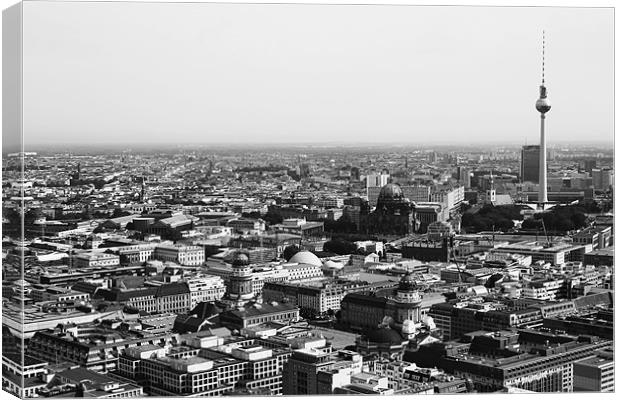 Aerial Berlin black and white Canvas Print by Dan Davidson