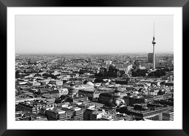 Aerial Berlin black and white Framed Mounted Print by Dan Davidson