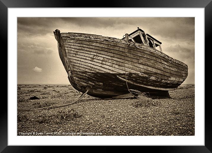 Abandoned Fishing Boat, Dungeness, Kent Framed Mounted Print by Dave Turner