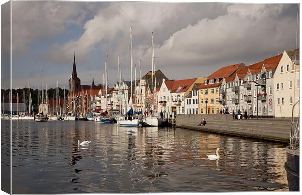 Harbour of Sonderborg, denmark Canvas Print by peter schickert