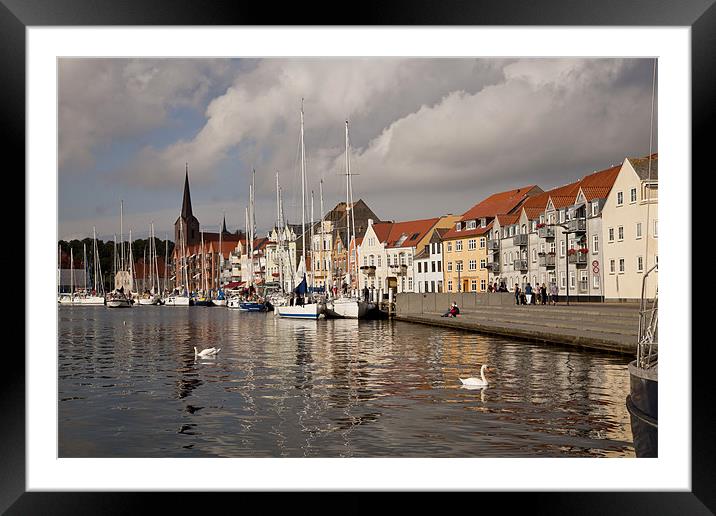 Harbour of Sonderborg, denmark Framed Mounted Print by peter schickert