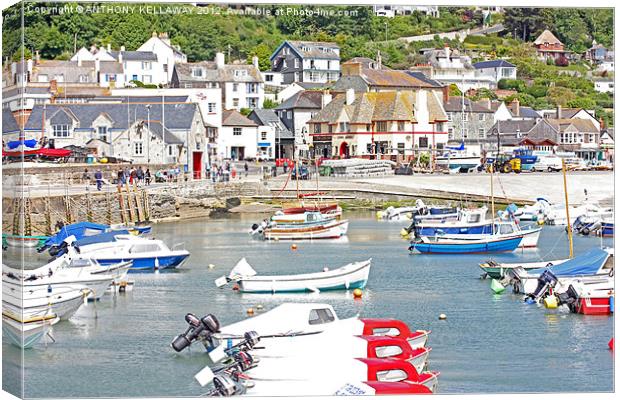 LYME REGIS HARBOUR FROM THE COBB Canvas Print by Anthony Kellaway