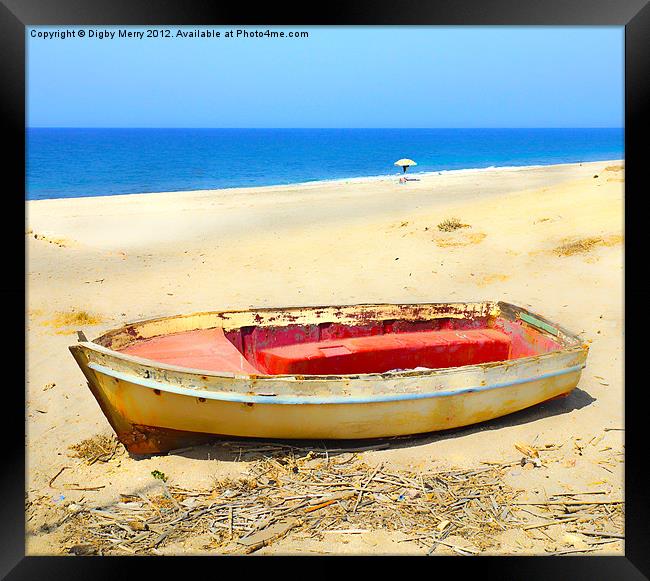 Boat on a Beach Framed Print by Digby Merry