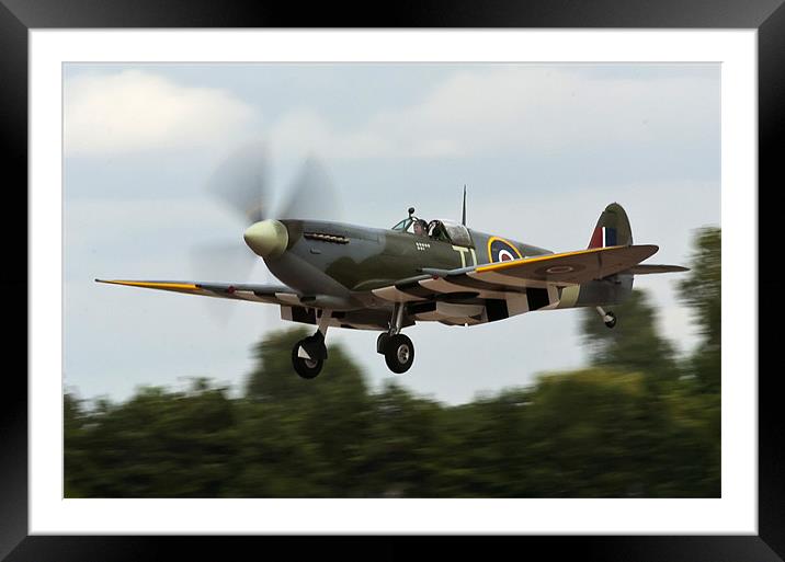 Vintage Spitfire Aircraft Framed Mounted Print by Phil Emmerson