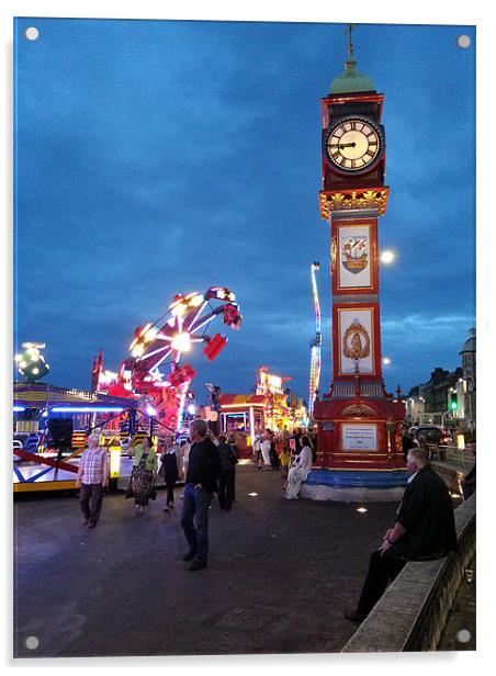 Weymouth Clock Acrylic by Raymond Partlett