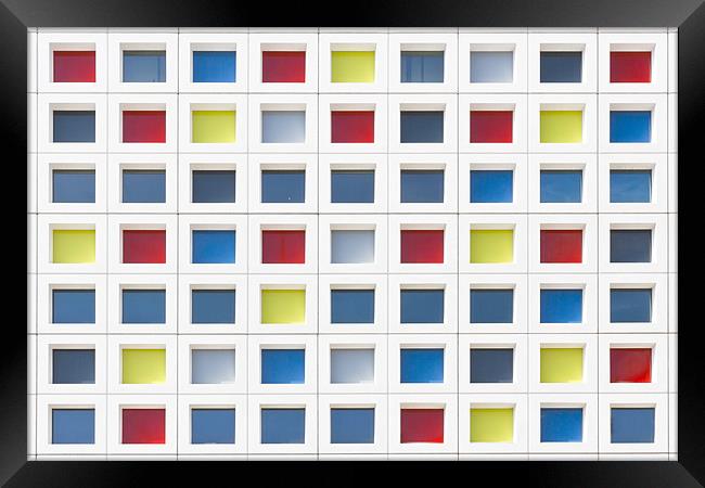 Mondrian Grid Facade Framed Print by Ankor Light