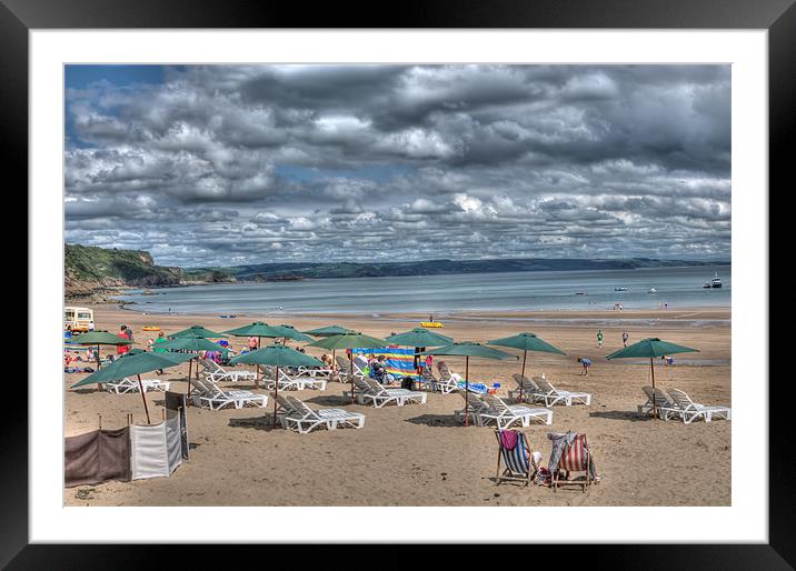 Sunbathing Framed Mounted Print by Steve Purnell