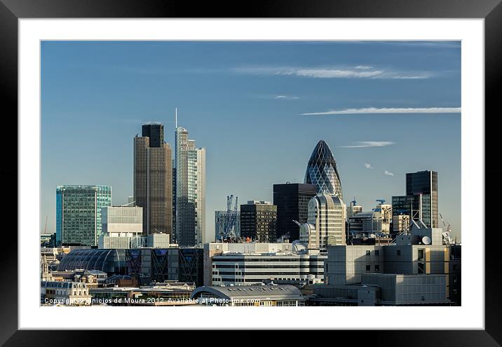 London Skyline Framed Mounted Print by Vinicios de Moura