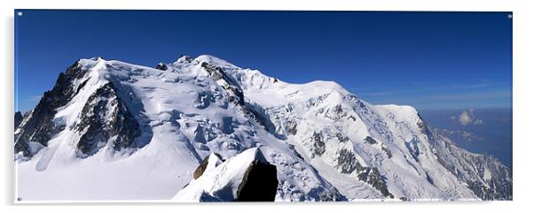 Mont Blanc Panorama Acrylic by Bob Clewley