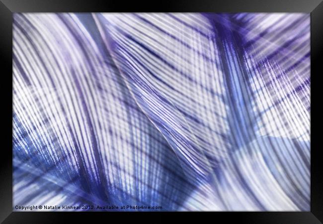 Nature Leaves Abstract in Blue and Purple Framed Print by Natalie Kinnear