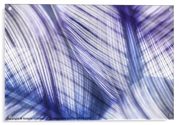 Nature Leaves Abstract in Blue and Purple Acrylic by Natalie Kinnear
