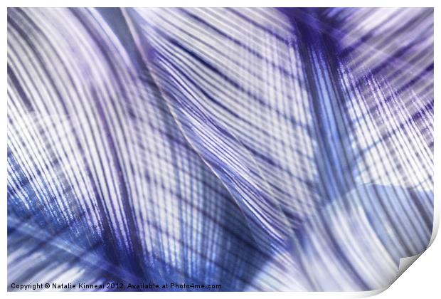 Nature Leaves Abstract in Blue and Purple Print by Natalie Kinnear