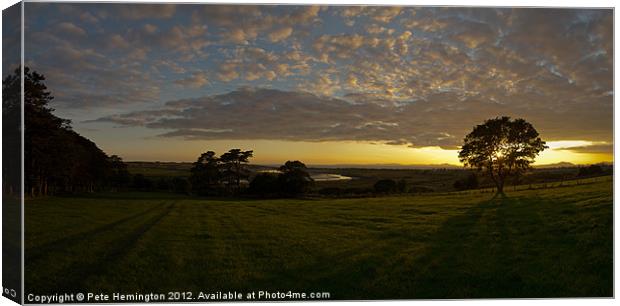 Sunset over Llyn Peninsular Canvas Print by Pete Hemington