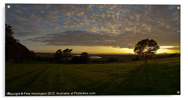 Sunset over Llyn Peninsular Acrylic by Pete Hemington