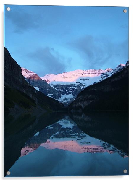 Lake Louise Sunrise Acrylic by Phil Emmerson