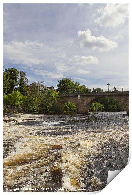 Blairgowrie Bridge and River Ericht Print by Bill Buchan