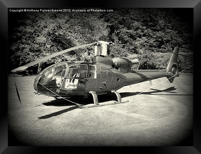 Helicopter Framed Print by Anthony Palmer-Greene