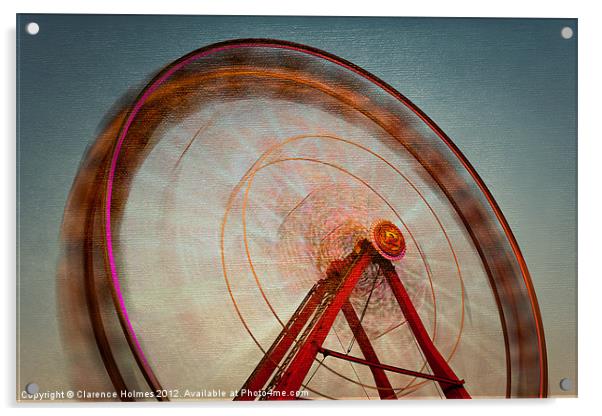 Ferris Wheel in Motion IX Acrylic by Clarence Holmes