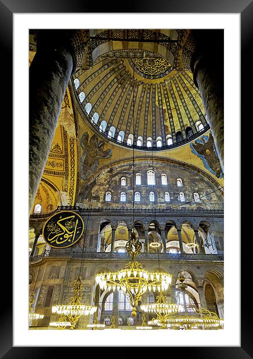 Lights Chandeliers Dome Hagia Sophia Framed Mounted Print by Arfabita  