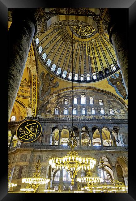 Lights Chandeliers Dome Hagia Sophia Framed Print by Arfabita  