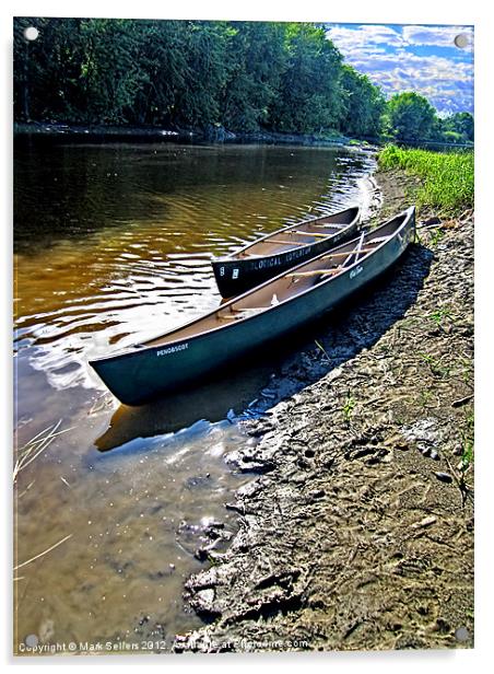 Two Canoes Acrylic by Mark Sellers