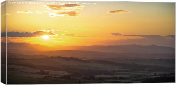 Sunset over Bennachie Canvas Print by Michael Moverley
