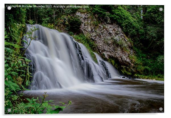 Dess Waterfalls, Aboyne Acrylic by Michael Moverley