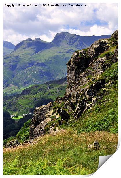 The Langdale Pikes Print by Jason Connolly