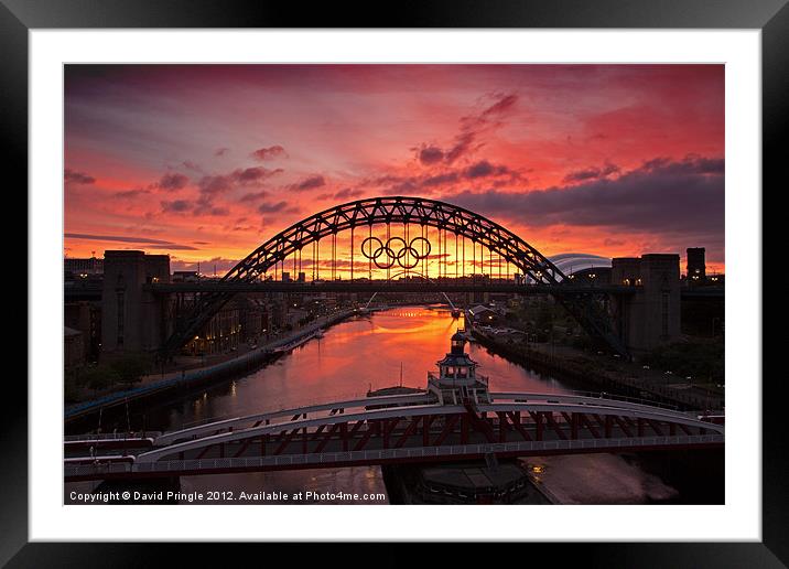 Tyne Bridge at Sunrise II Framed Mounted Print by David Pringle