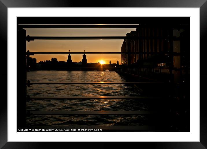 Railing sunset Framed Mounted Print by Nathan Wright