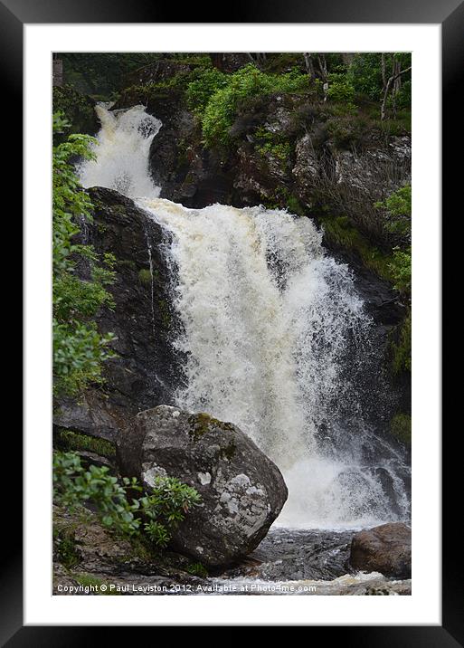 INVERSNAID WATERFALL Framed Mounted Print by Paul Leviston