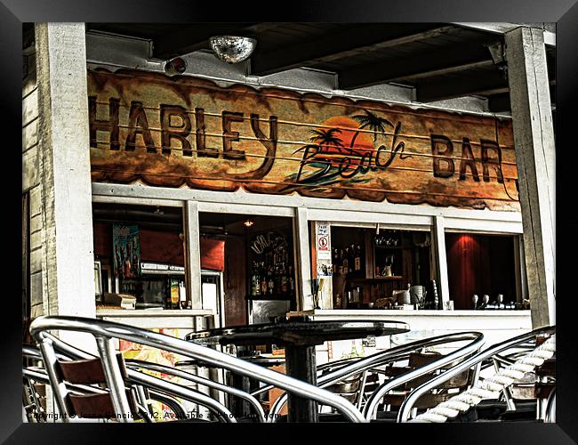 Harley Beach Bar Framed Print by Jasna Buncic