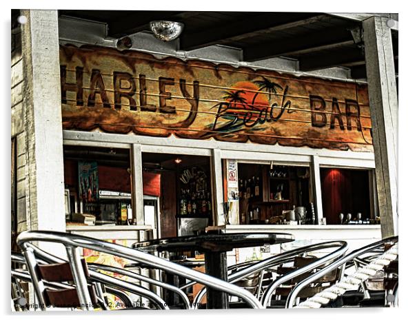 Harley Beach Bar Acrylic by Jasna Buncic