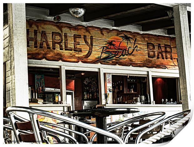 Harley Beach Bar Print by Jasna Buncic