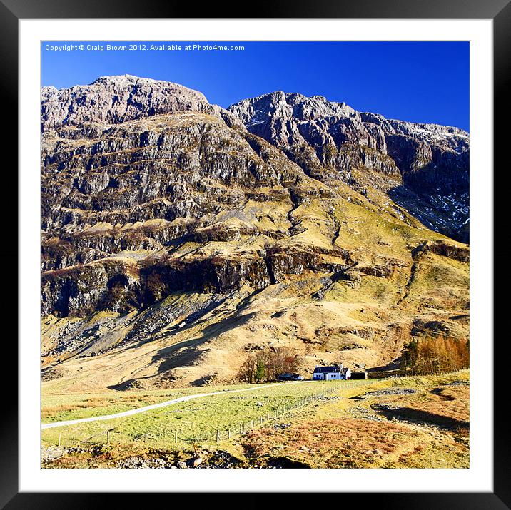 Cottage at Glencoe, Scotland Framed Mounted Print by Craig Brown