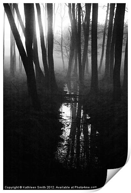 Mystical tree trunks Print by Kathleen Smith (kbhsphoto)