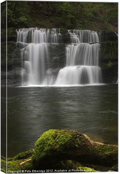 Timeless Waterfall, Ystradfellte, Cymru Canvas Print by Pete Etheridge