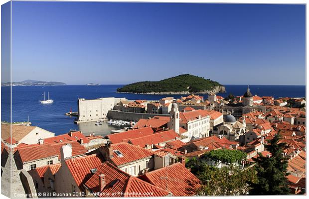 Dubrovnik The Ancient Walled City Canvas Print by Bill Buchan