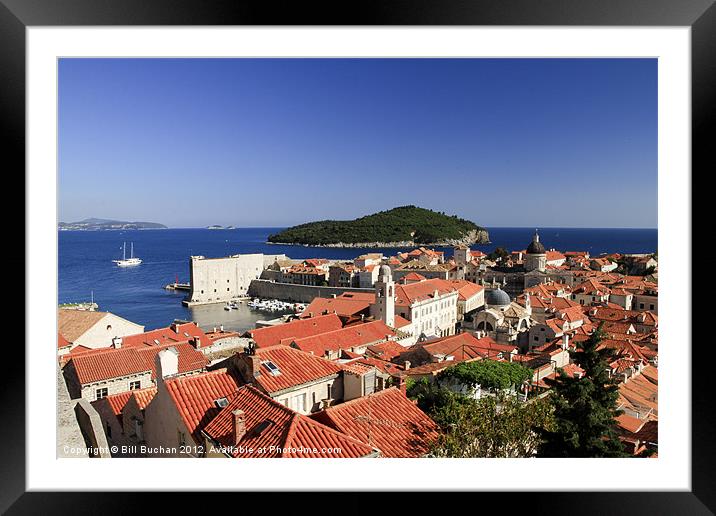 Dubrovnik The Ancient Walled City Framed Mounted Print by Bill Buchan