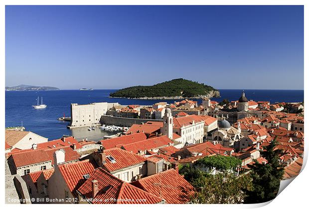 Dubrovnik The Ancient Walled City Print by Bill Buchan