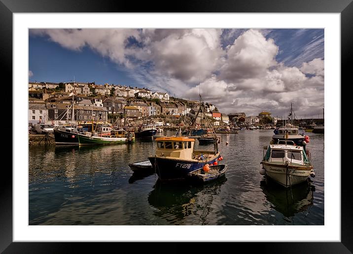 Mevagissey Fishing Harbour in Cornwall Framed Mounted Print by Jay Lethbridge
