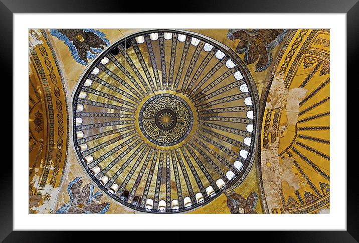 Inner main dome murials Hagia Sophia Framed Mounted Print by Arfabita  