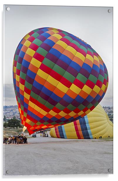 Up she rises hot air balloon Acrylic by Arfabita  