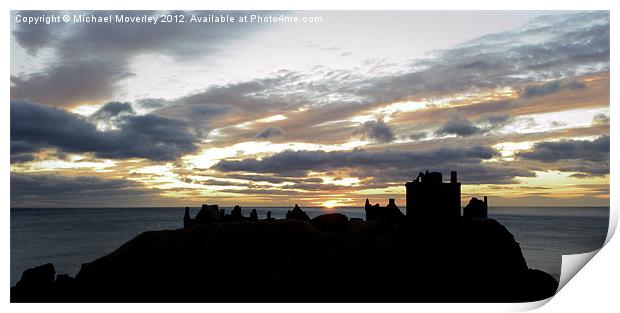 Dunnottar Castle at Sunrise Print by Michael Moverley