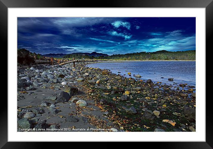 Rocky Beach Framed Mounted Print by Louise Heusinkveld