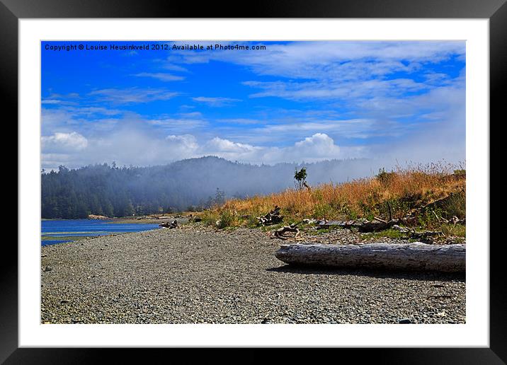 A foggy morning at Whiffin Spit Framed Mounted Print by Louise Heusinkveld