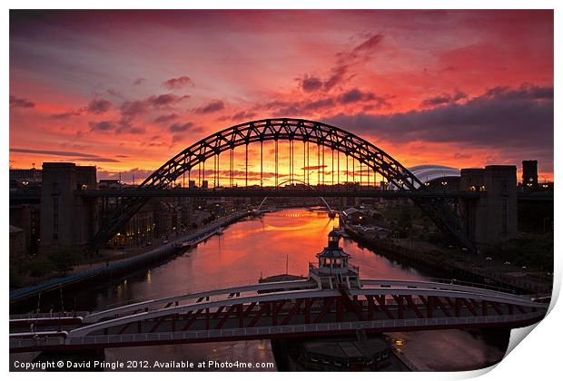 Tyne Bridge at Sunrise III Print by David Pringle