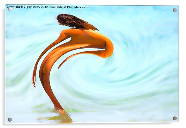 Stepping into the Sea Acrylic by Digby Merry