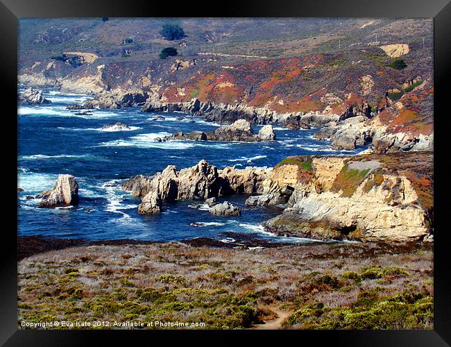 Rugged California Shoreline Framed Print by Eva Kato
