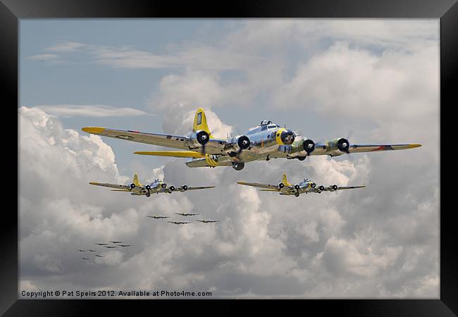 B17 - 486th BG Formation Outbound Framed Print by Pat Speirs